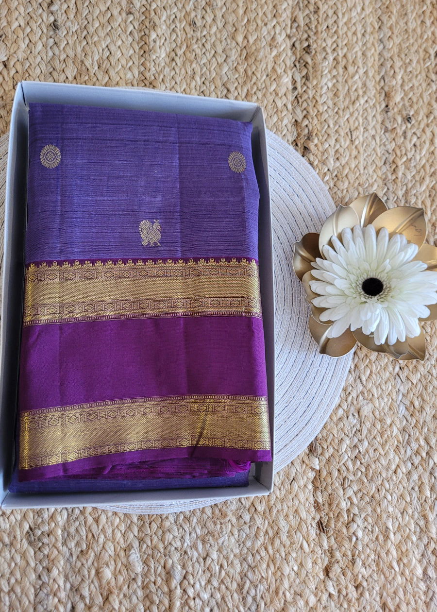 Purple And Mauve Pure Kanchipuram Silk Saree - TN