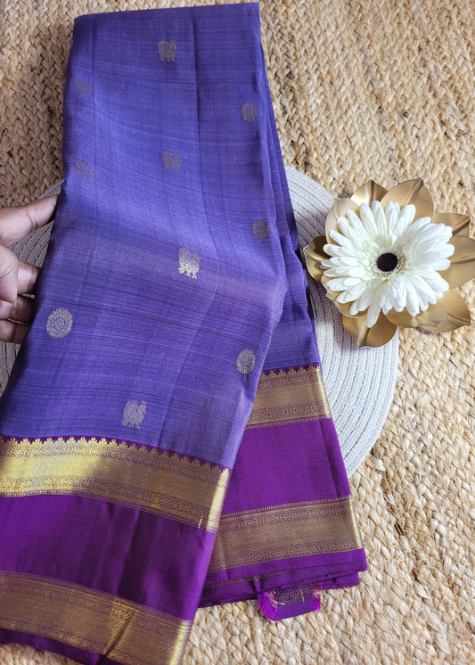Purple And Mauve Pure Kanchipuram Silk Saree - TN