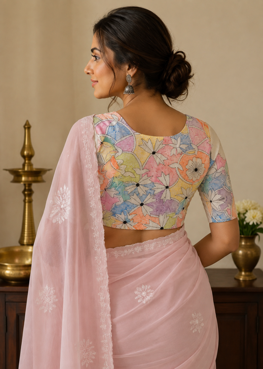 Floral  Kantha Design Blouse- Size 42