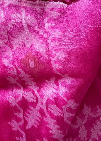 Pink Pure Tussar Jamdani Silk - Bengal