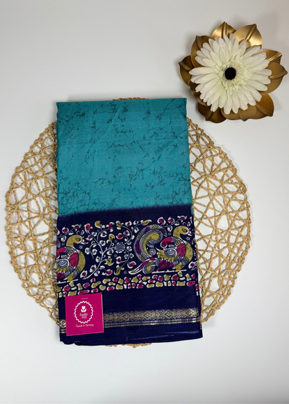 Blue Semi Silk Saree - Casual