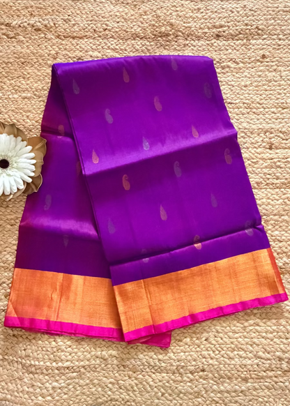 Purple and Pink Uppada Silk Saree- Andhra