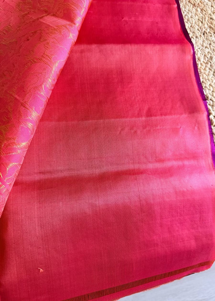 Wine and Peach Soft Silk Saree- Tamilnadu