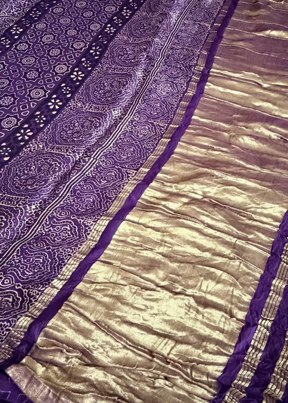 Violet Pure Modal Silk Saree- Gujarat