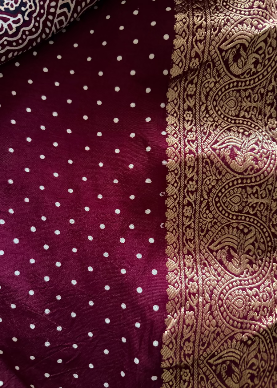 Pure Dola Silk Saree In Maroon Colour- Gujarat