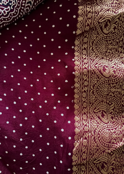 Pure Dola Silk Saree In Maroon Colour- Gujarat