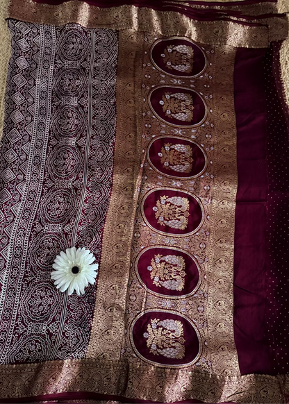 Pure Dola Silk Saree In Maroon Colour- Gujarat