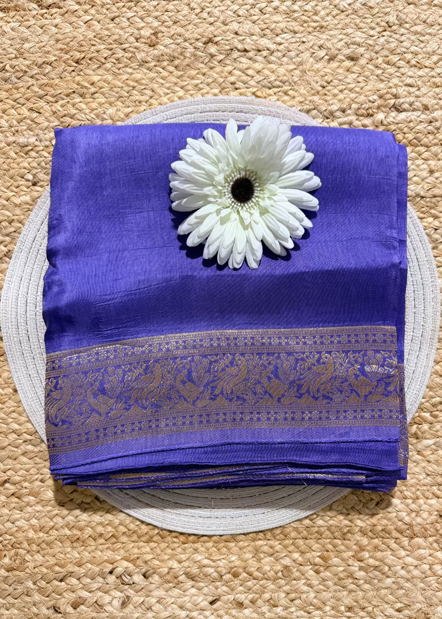 Pure Dola Silk Saree In Lavender Colour- Gujarat