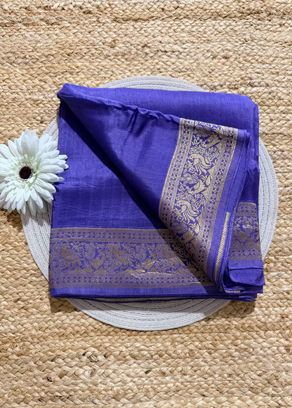Pure Dola Silk Saree In Lavender Colour- Gujarat