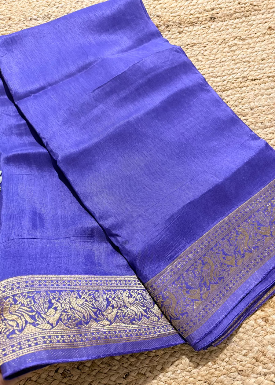 Pure Dola Silk Saree In Lavender Colour- Gujarat