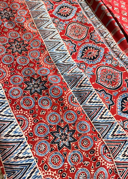 Brick Red Pure Modal Silk Saree- Gujarat