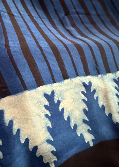 Denim Blue Modal Silk Saree- Gujarat