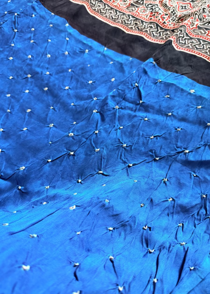 Blue Pure Modal Silk Saree- Gujarat