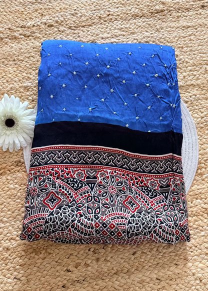 Blue Pure Modal Silk Saree- Gujarat