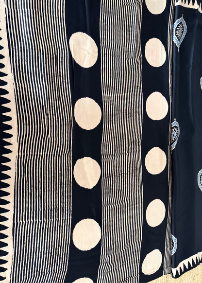 Black Pure Modal Silk Saree- Gujarat