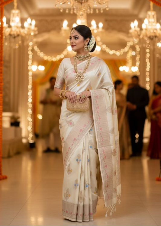 Raw Silk Banarasee Blended Saree  - Banaras