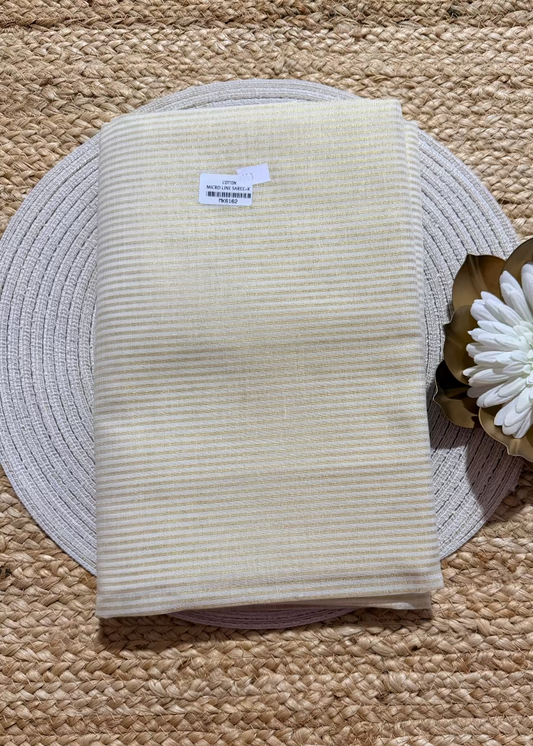 Kerala Kasavu Golden Stripes Saree- Kerala