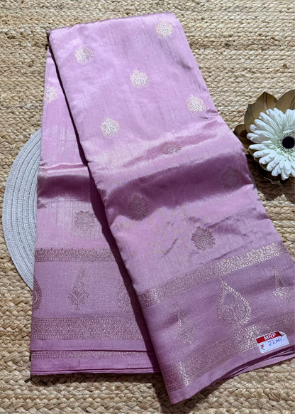 Light Pink Semi Silk Saree- Banaras