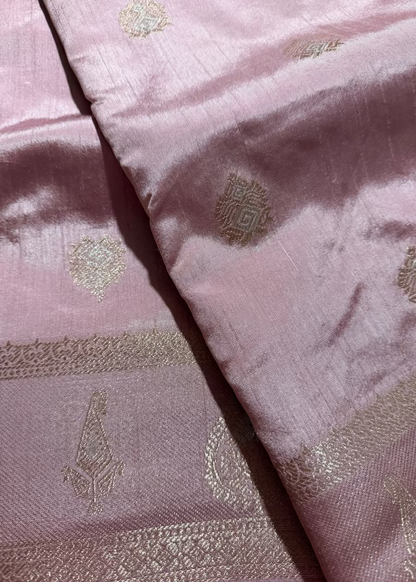 Light Pink Semi Silk Saree- Banaras