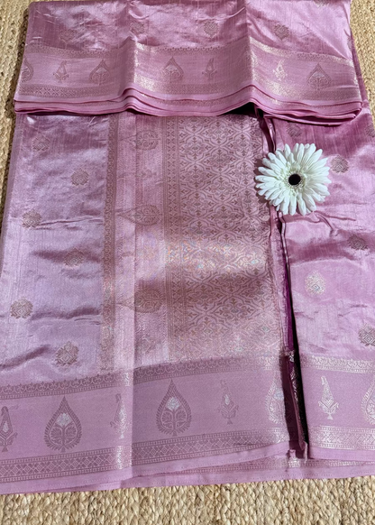 Light Pink Semi Silk Saree- Banaras