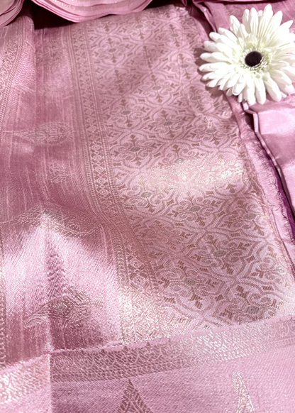 Light Pink Semi Silk Saree- Banaras