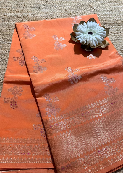 Peach Colour Silk Saree- Banaras