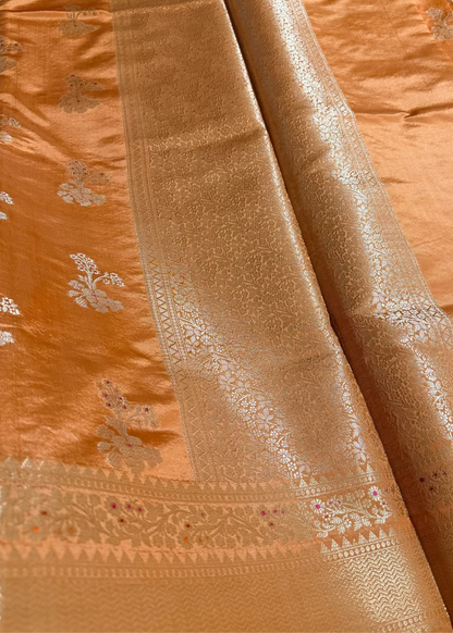 Peach Colour Silk Saree- Banaras