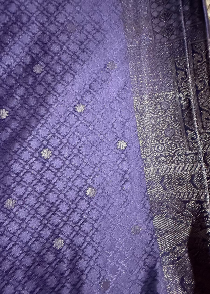 Lavender Colour Brocade Silk Saree- Banaras