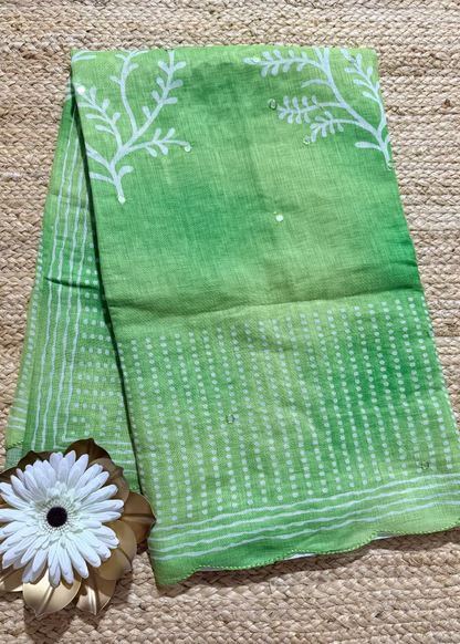 Liril Geen Fancy Linen Saree-Casual
