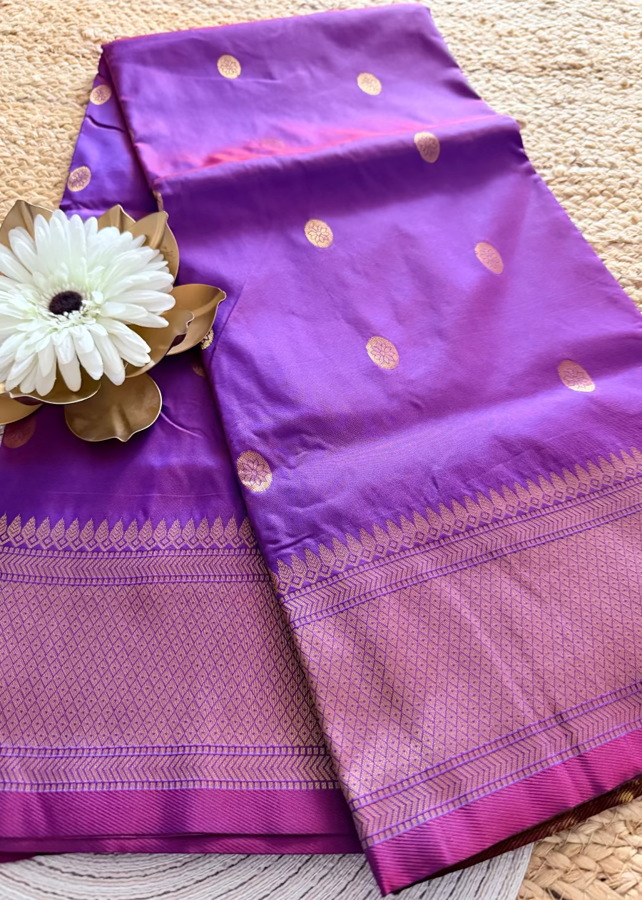 Purple Semi Silk Saree- TN