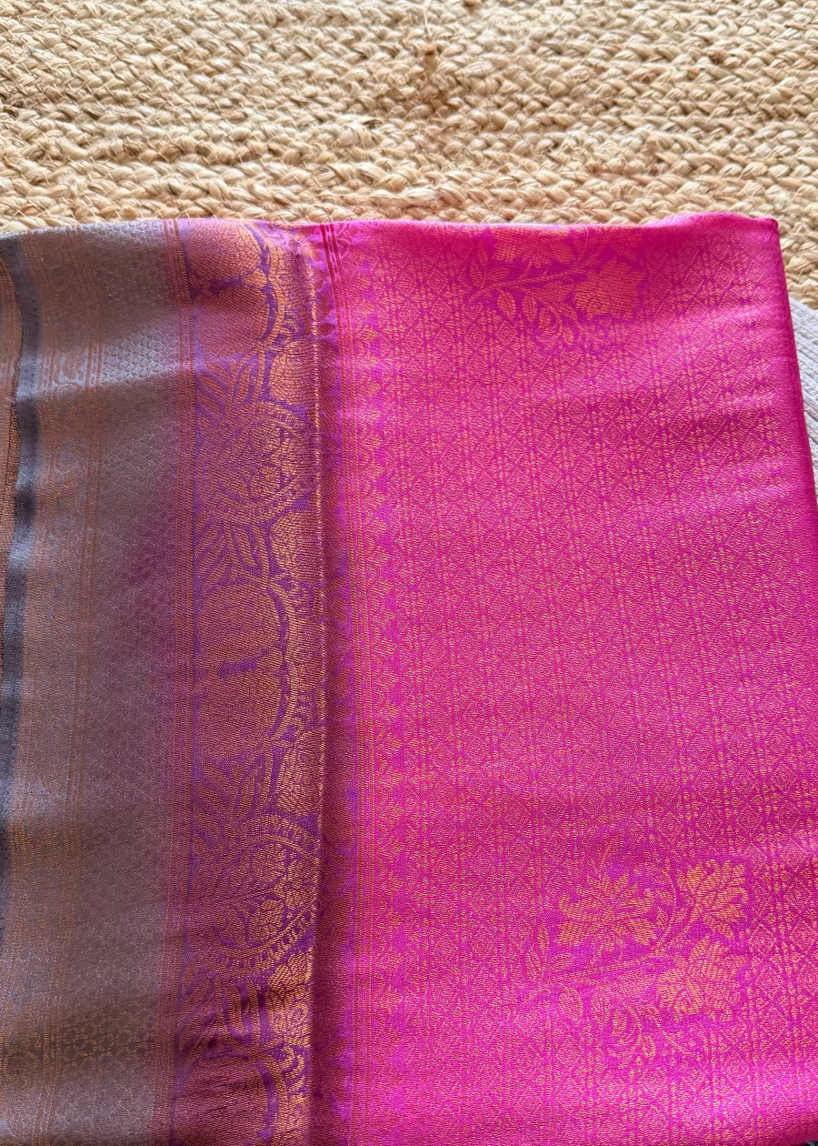 Dark Pink Kubera Semi Silk Saree- TN