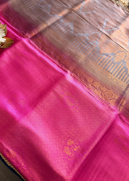 Dark Pink Kubera Semi Silk Saree- TN