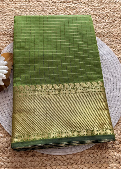 Greengram Colour Checks Saree- TN