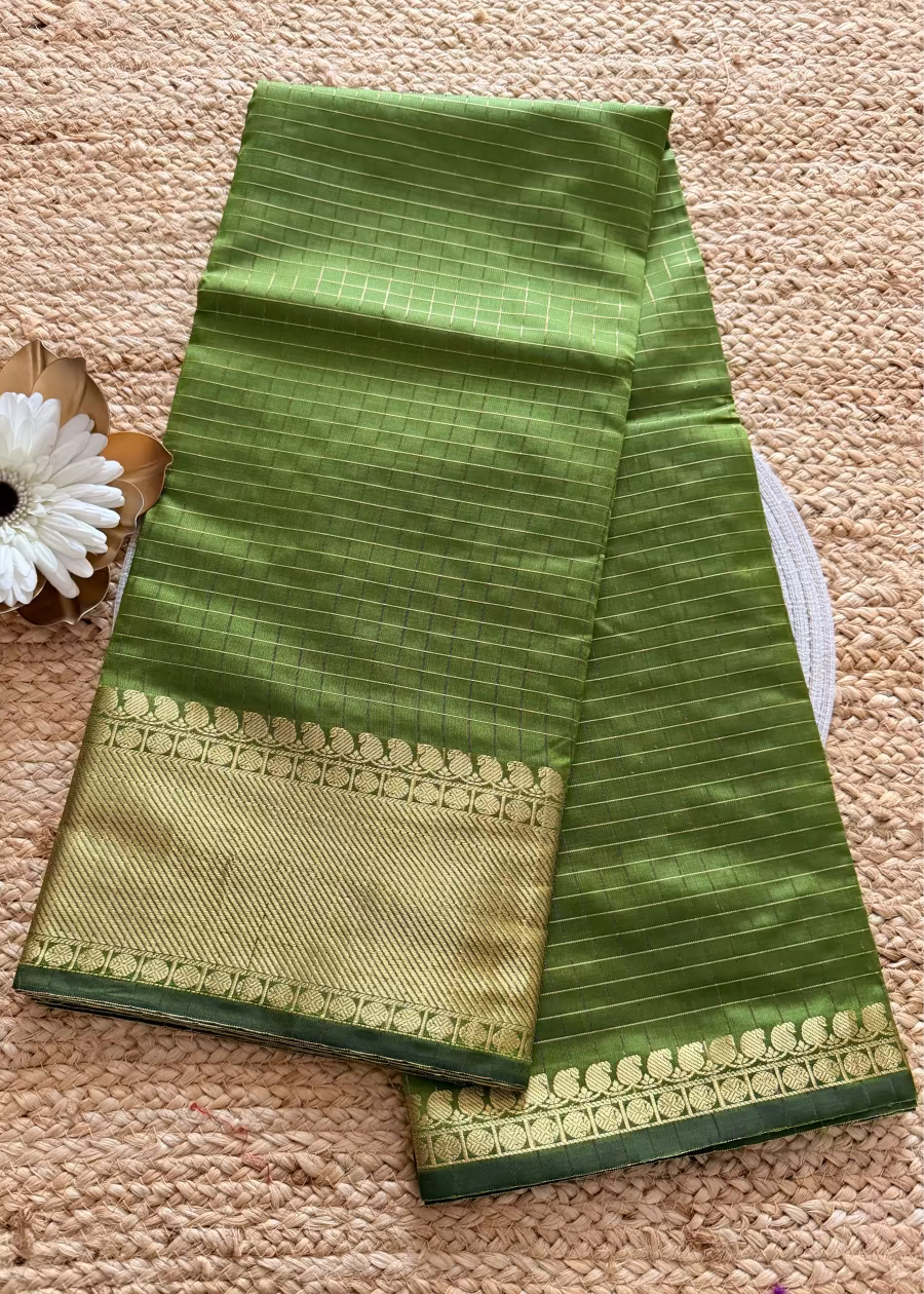 Greengram Colour Checks Saree- TN