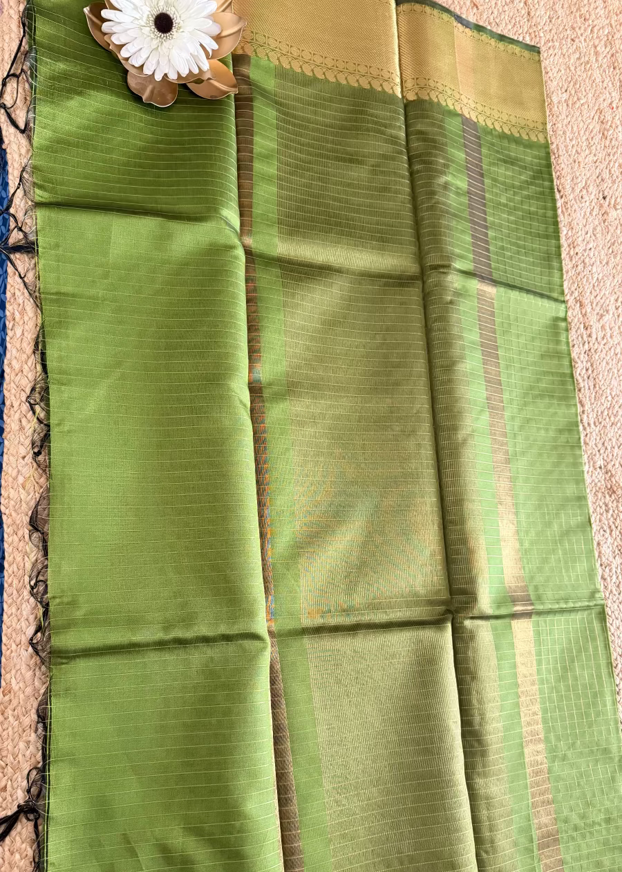 Greengram Colour Checks Saree- TN