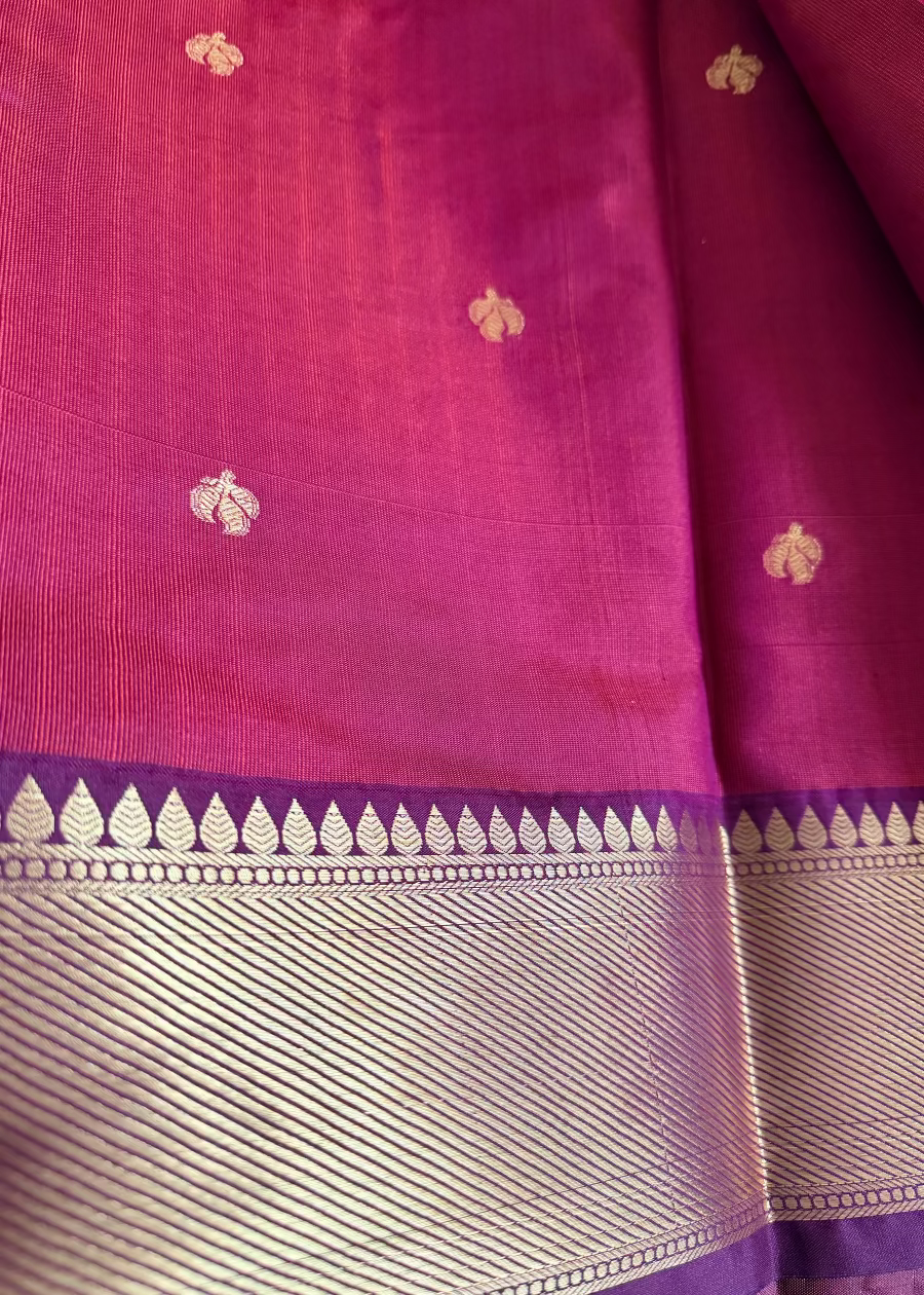 Orange and Brown  Checks Design Saree- TN