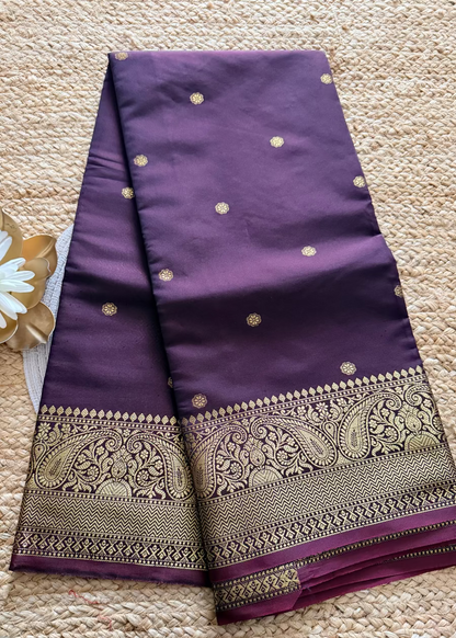 Coffee Brown Butti  Design Semi Silk Saree- TN