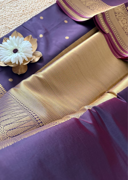 Coffee Brown Butti  Design Semi Silk Saree- TN