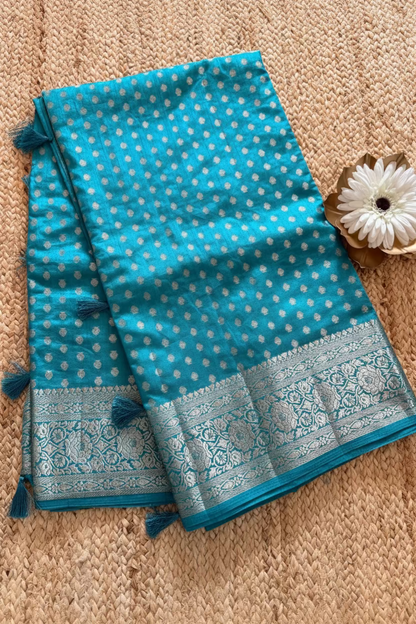 Rama Green Soft Silk  With Butta -Banaras