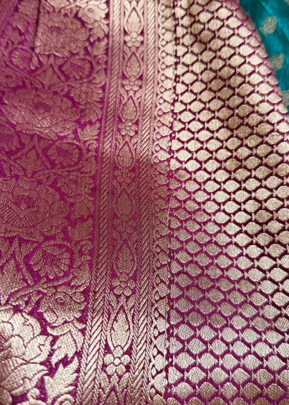 Rama Green Soft Silk  With Butta -Banaras