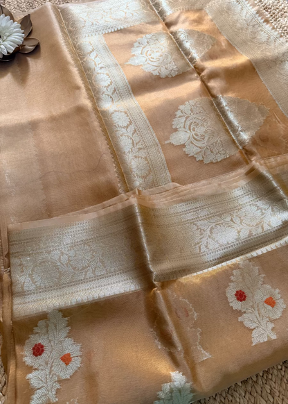 Golden Tissue Semi Silk Saree - Banaras