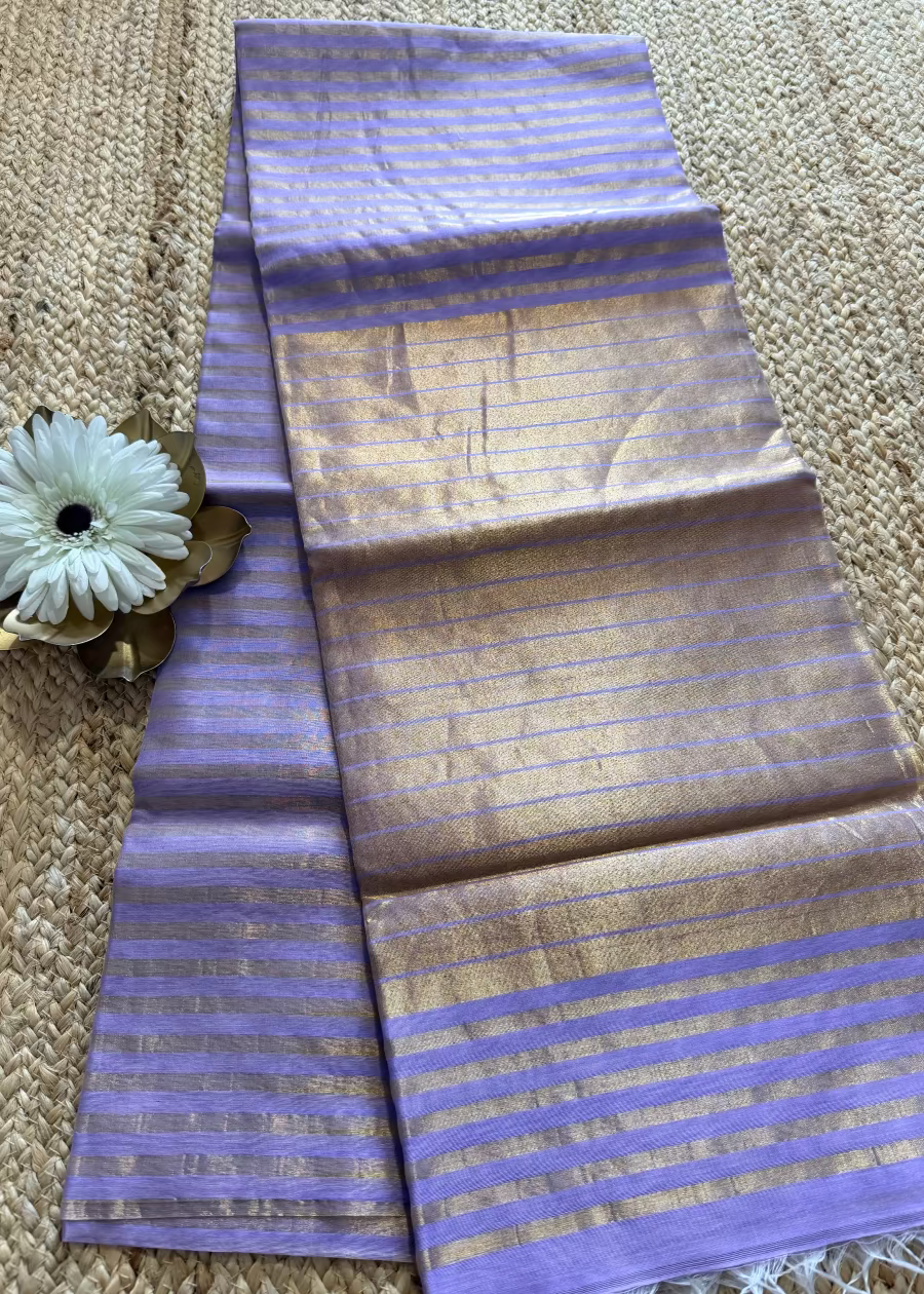 Lavender and Gold Maheshwari Silk Saree - MP