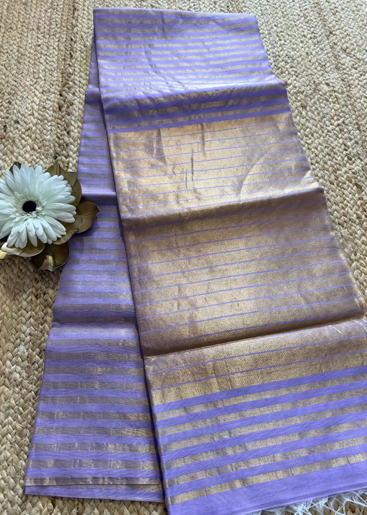 Lavender and Gold Maheshwari Silk Saree - MP