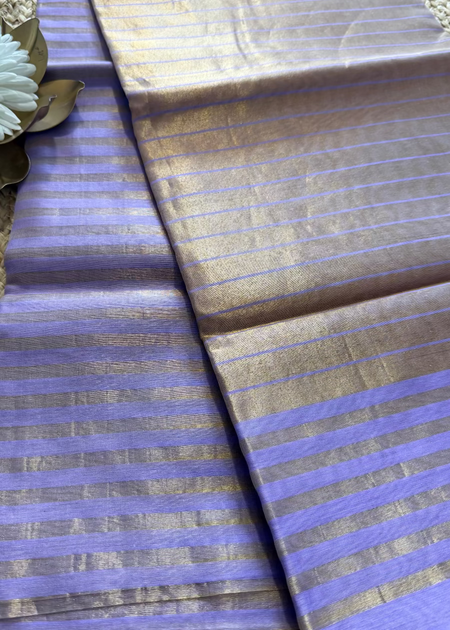 Lavender and Gold Maheshwari Silk Saree - MP