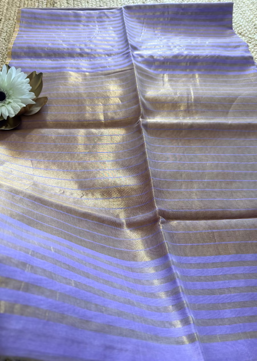 Lavender and Gold Maheshwari Silk Saree - MP