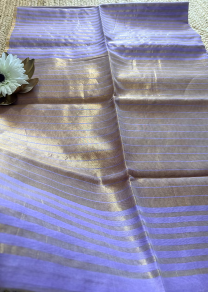 Lavender and Gold Maheshwari Silk Saree - MP