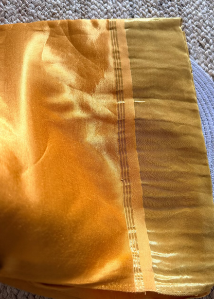 Yellow and Golden Modal Silk Saree - Gujarat