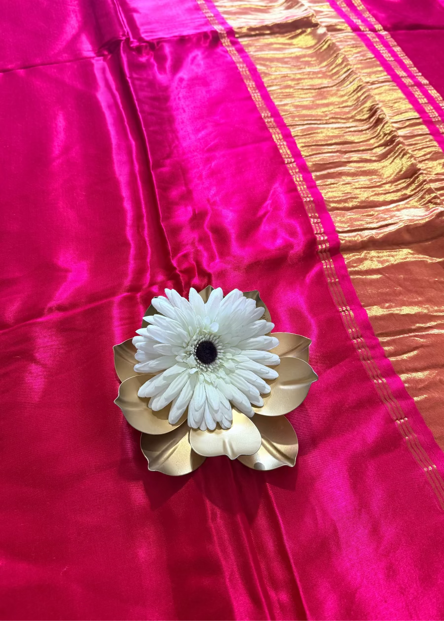 Pinkish Red Modal Silk Saree - Gujarat