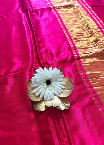 Pinkish Red Modal Silk Saree - Gujarat