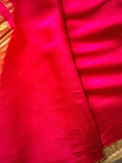 Pinkish Red Modal Silk Saree - Gujarat